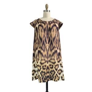 Mango Suit Dress Large animal print shift dress